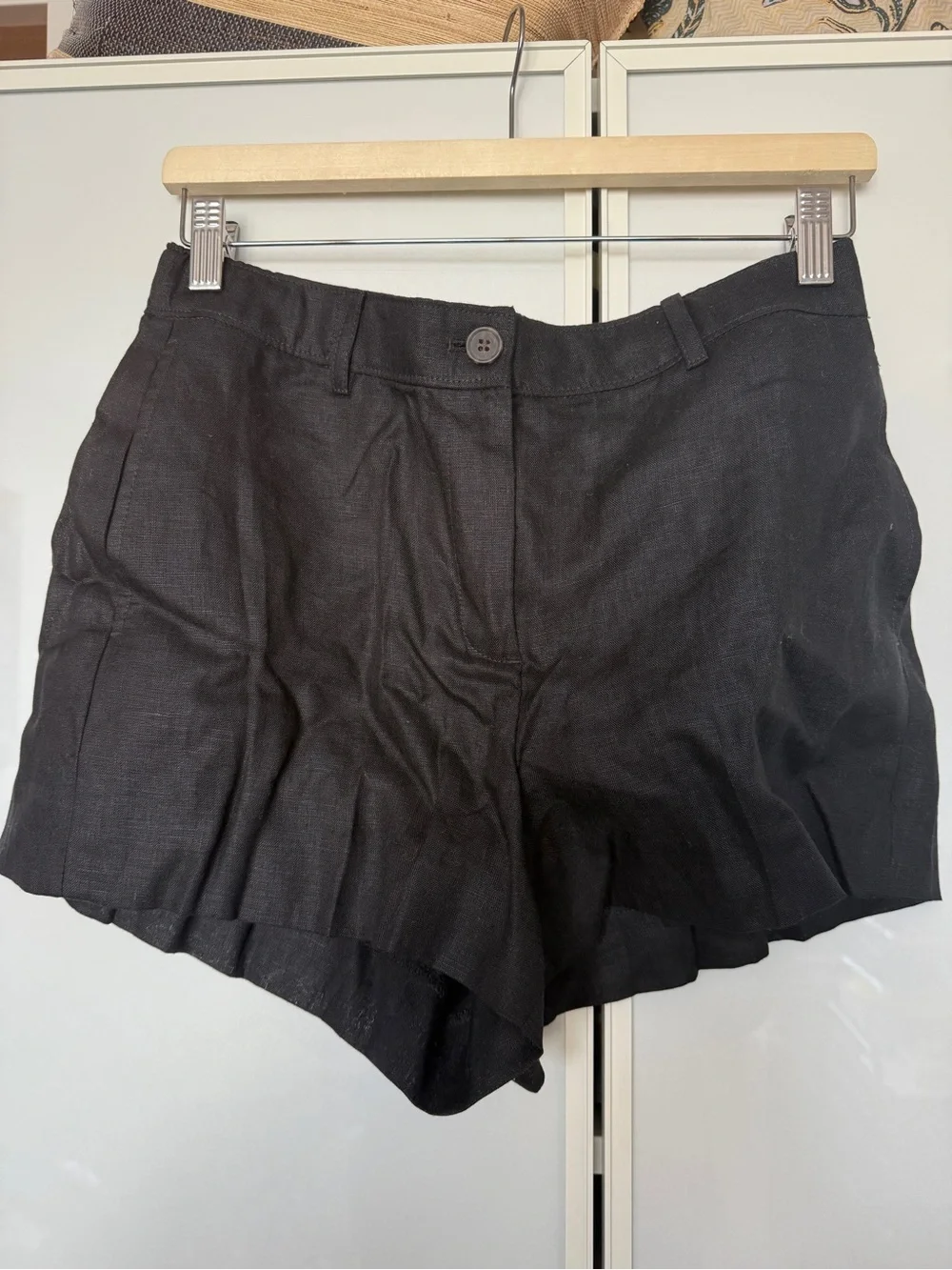 J. Crew Black High-Waist Linen-Blend Shorts - NWT